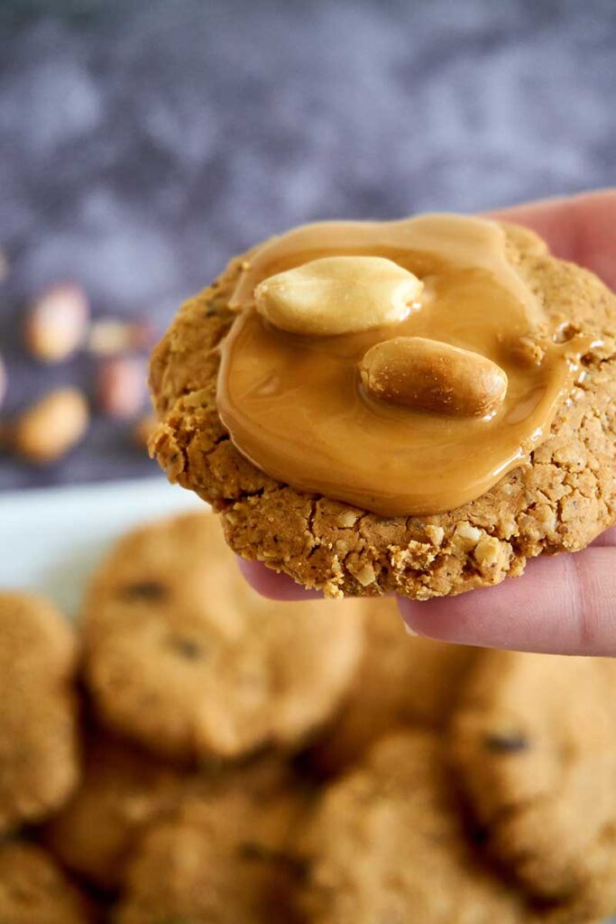 Crisp Peanut Butter Cookies Closeup